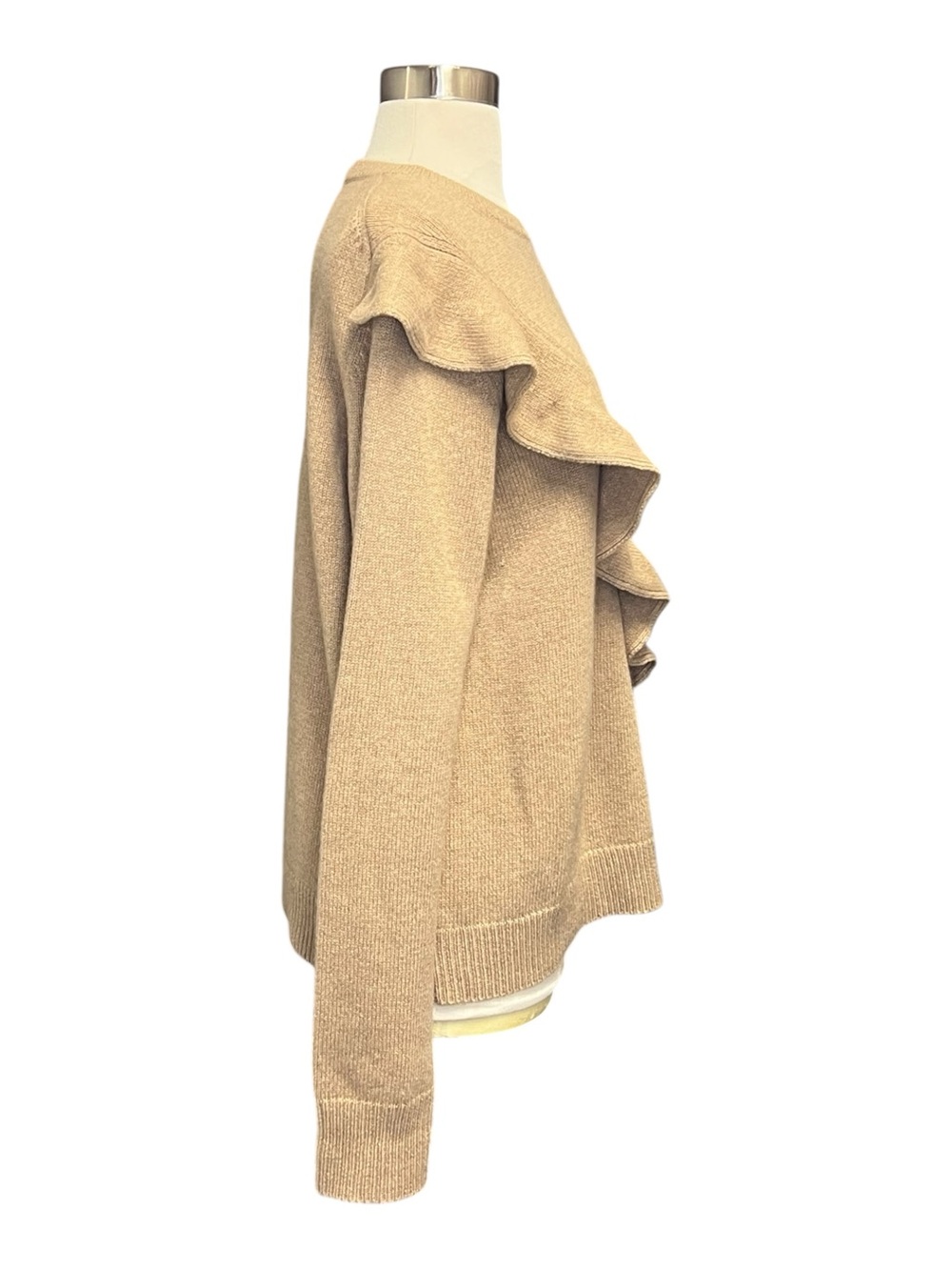 Chloe Ruffle Front Cashmere Sweater - Picture 2 of 4